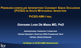 Pressure-Controlled Intermittent Coronary Sinus Occlusion (PiCSO) in Acute Myocardial Infarction: The Randomized PICSO-AMI-I Trial